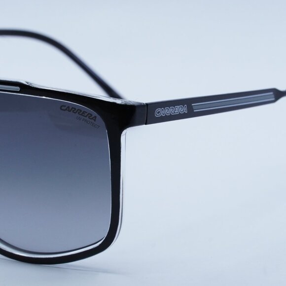 CARRERA 1056/S 080S 9O Sunglasses Black White Aviator Frame, Grey Lenses - Picture 4 of 10